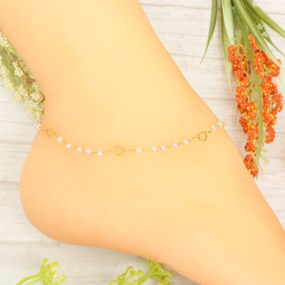 "Handmade Anklet – Elegant & Delicate Jewelry for Women | UNVRC1415 - Picture 8 of 10